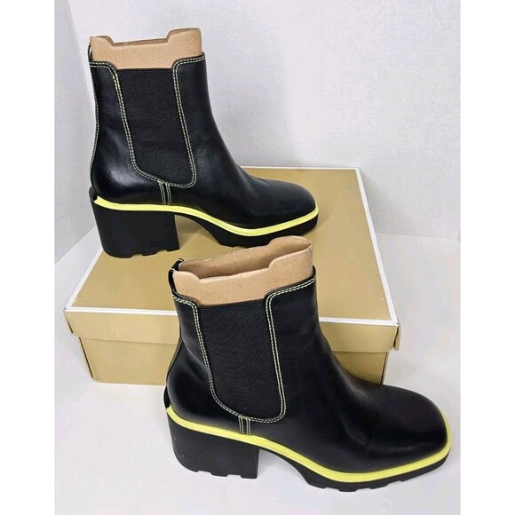 Michael Kors Keisha Bootie Limelght MLT Sz 9.5 NIB Leather/ Contrast Stitching - Picture 4 of 10